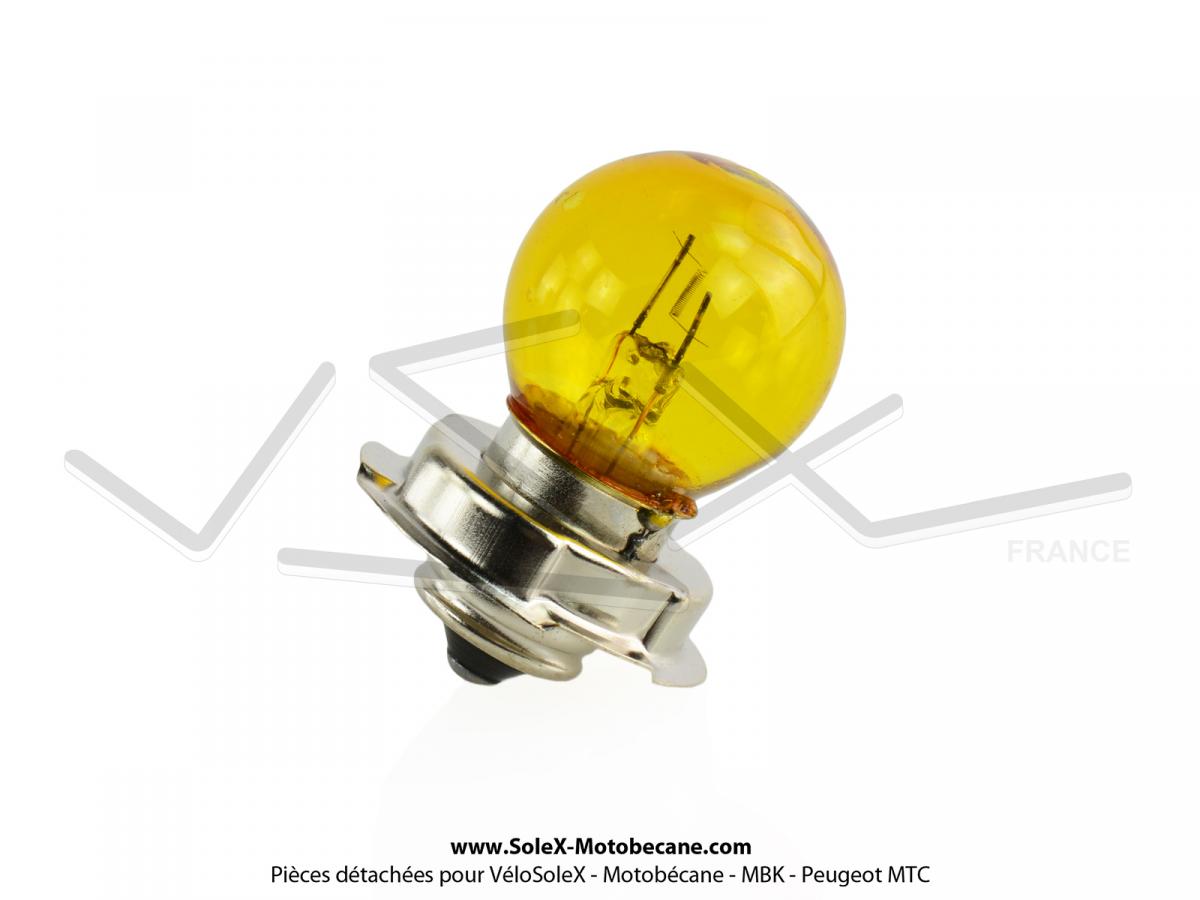 Lampe ampoule 6V 15W P26S Jaune Peugeot 103 / MBK / Mobylette