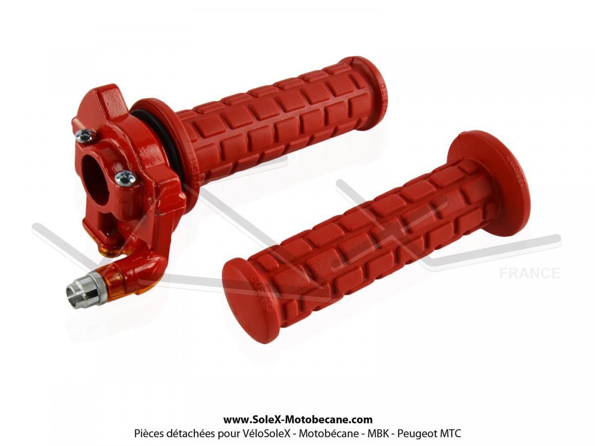 Paire De Poignées De Gaz MINI Type Targa Rouge Pour Scooter, Cyclo, Mobylette - Neuf