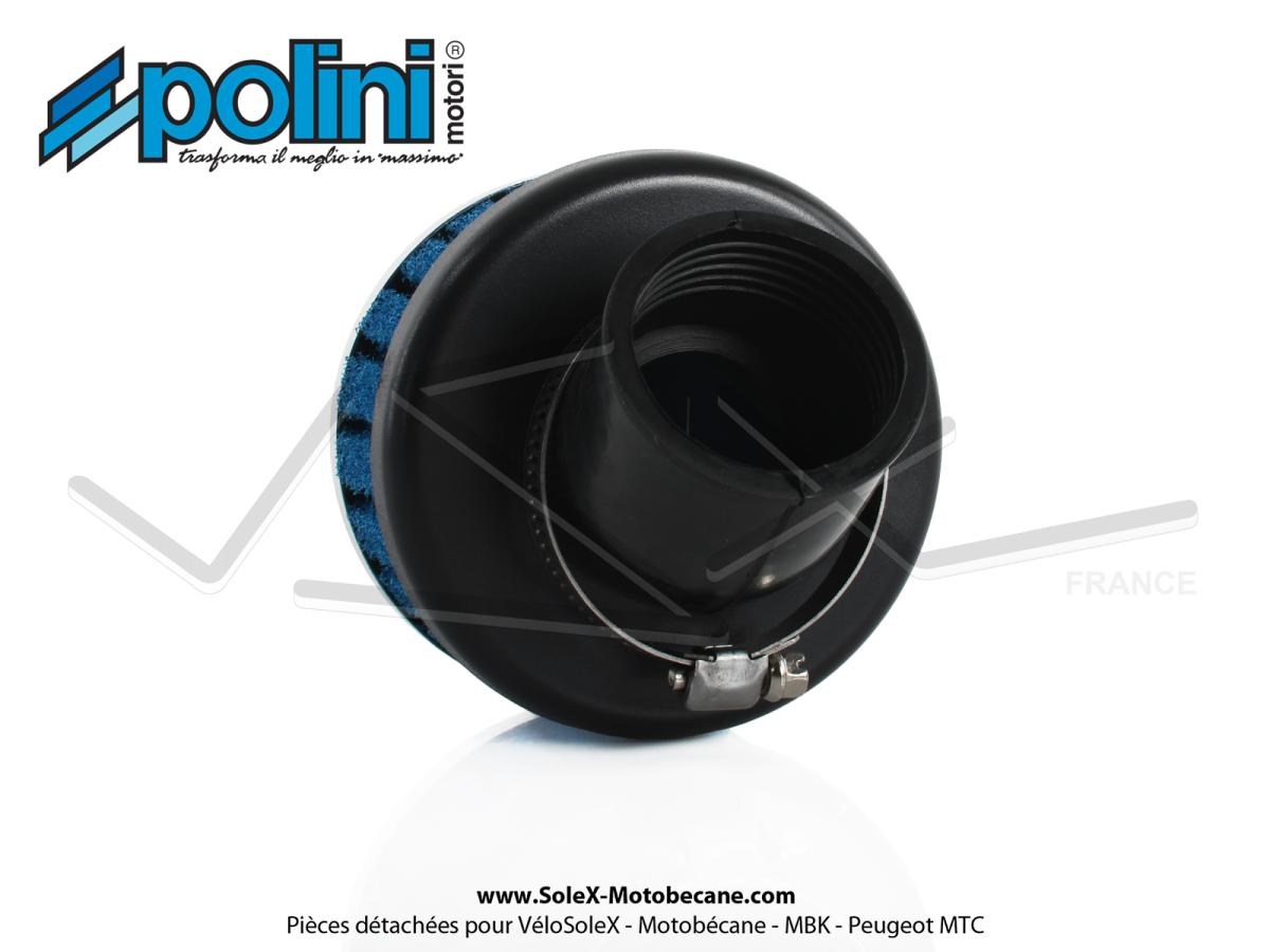 Filtre à air (Cornet) mousse Polini pour carburateurs Dell'Orto PHBL / PHBH  - Øext.80mm - Coudé 30° - Lg. 92mm - Ø39mm - Partie Moteur - Pièces pour  Mobylettes MOTOBECANE / MBK - Solex-Motobecane