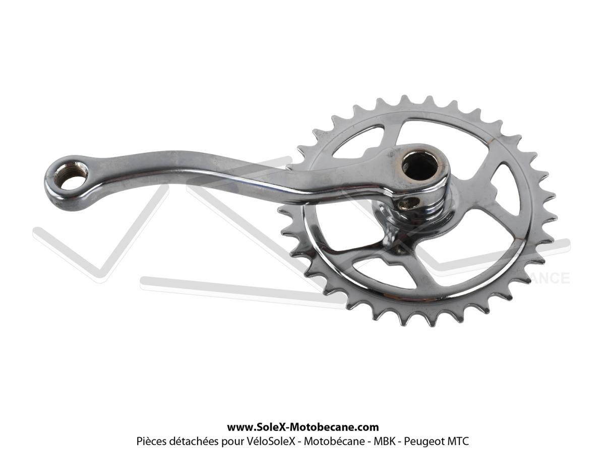 Jeu De Manivelles 36 Dents Pour Vélo Simple Vitesse - Longueur 170mm, Chrome, Pédalier Monoplateau