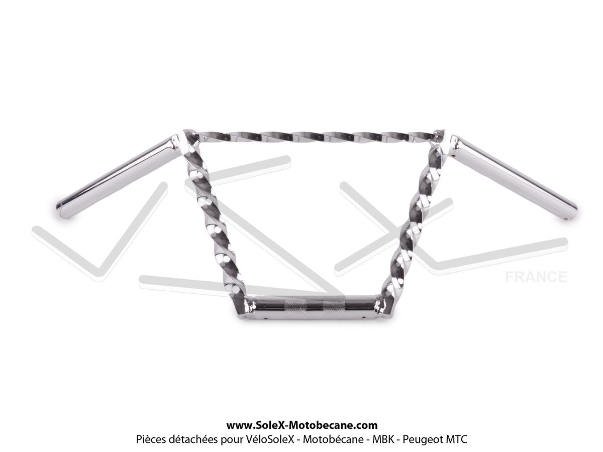 Poignées De Guidon Chrome 22mm Avec Tête De Mort - Pour Chopper, Cruiser, Custom, Etc.