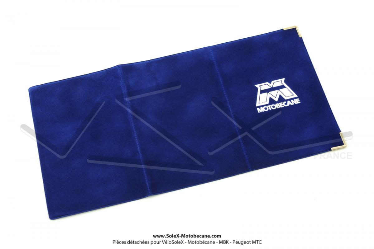 Porte Carte Grise Motob cane Bleu Roi et Blanc Su dine