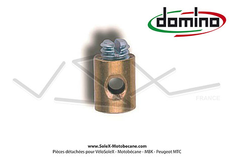 Serre-câble de poignée de gaz - Domino - Laiton - Ø5.5 x Ø2.2 x 7mm -  Partie Cycle - Pièces pour Mobylettes MOTOBECANE / MBK - Solex-Motobecane